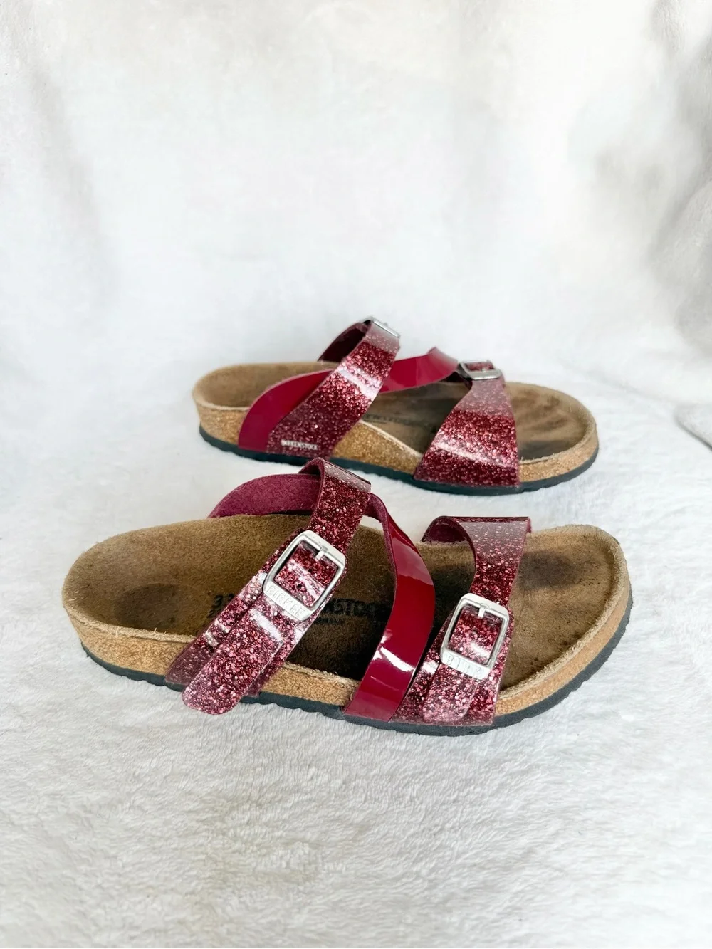 Birkenstock SALINA Burgundy Kids Sandal Cosmic Sparcle Mix Size EU 33 L2  Girl.